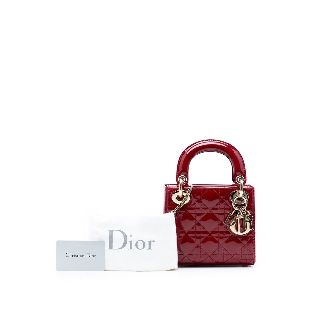Pre-Loved Dior Mini Patent Cannage Lady Dior - Picture 8 of 8